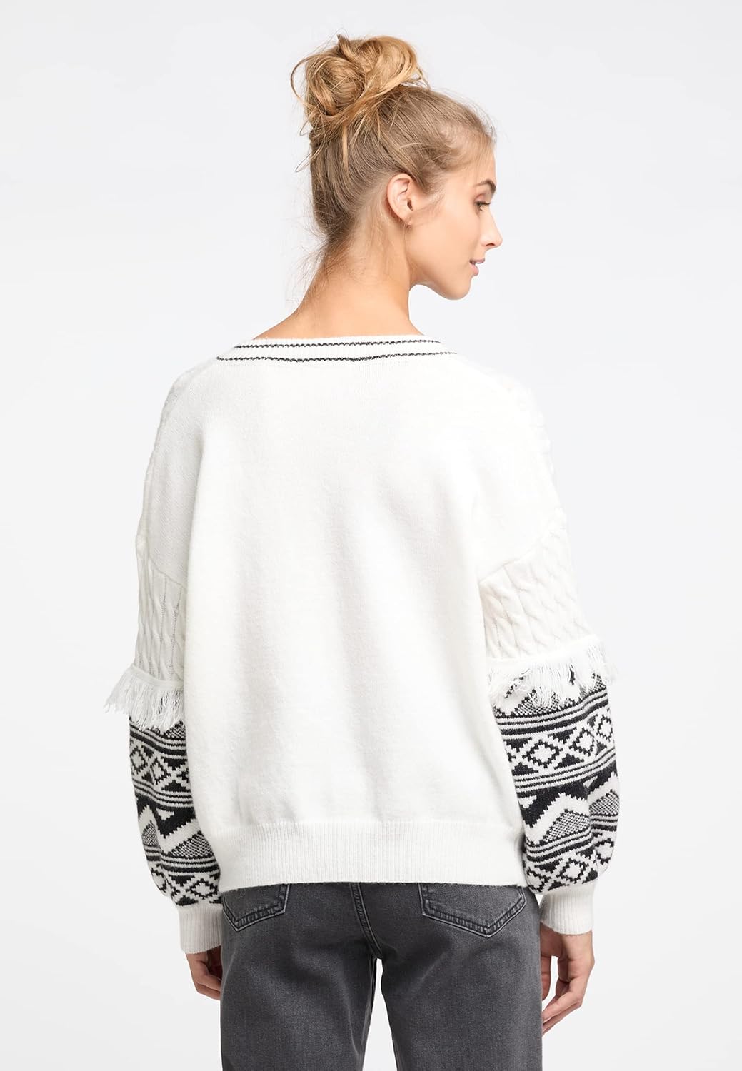 IZIA Damen Strick Pullover XL-XXL Wollweiss, XL-XXL Wollweiss