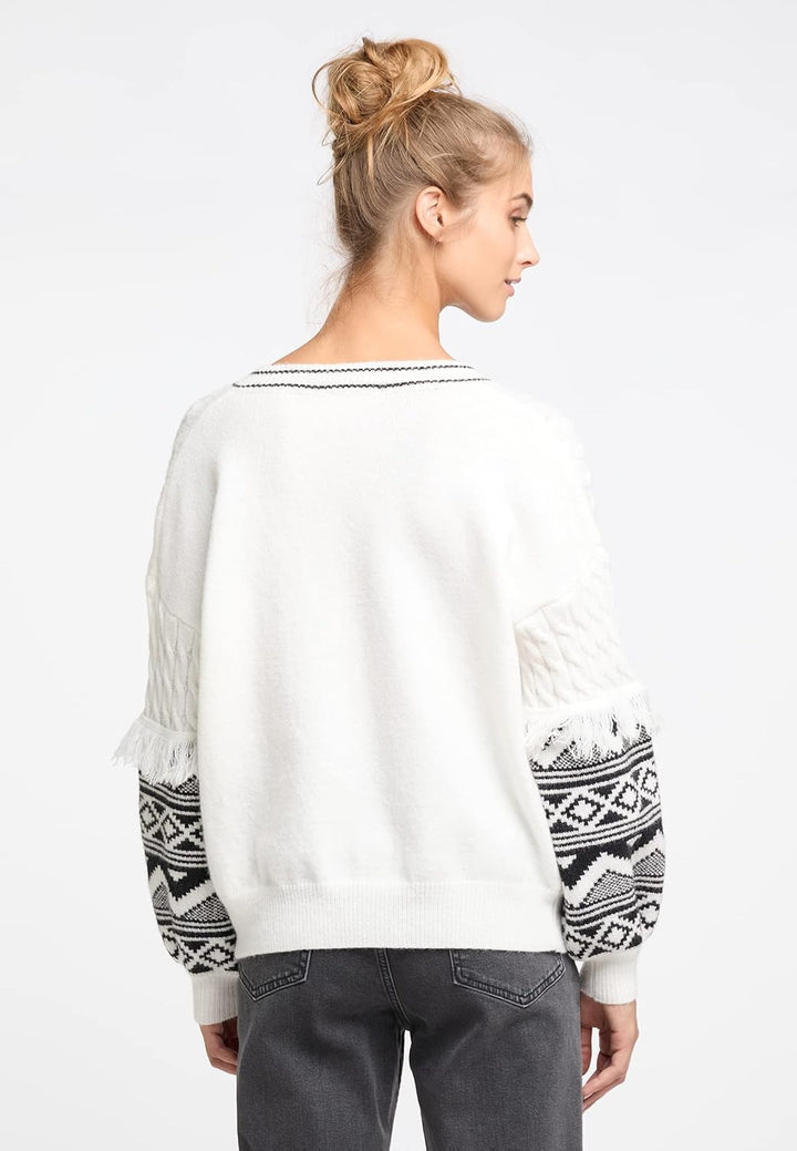 IZIA Damen Strick Pullover XL-XXL Wollweiss, XL-XXL Wollweiss