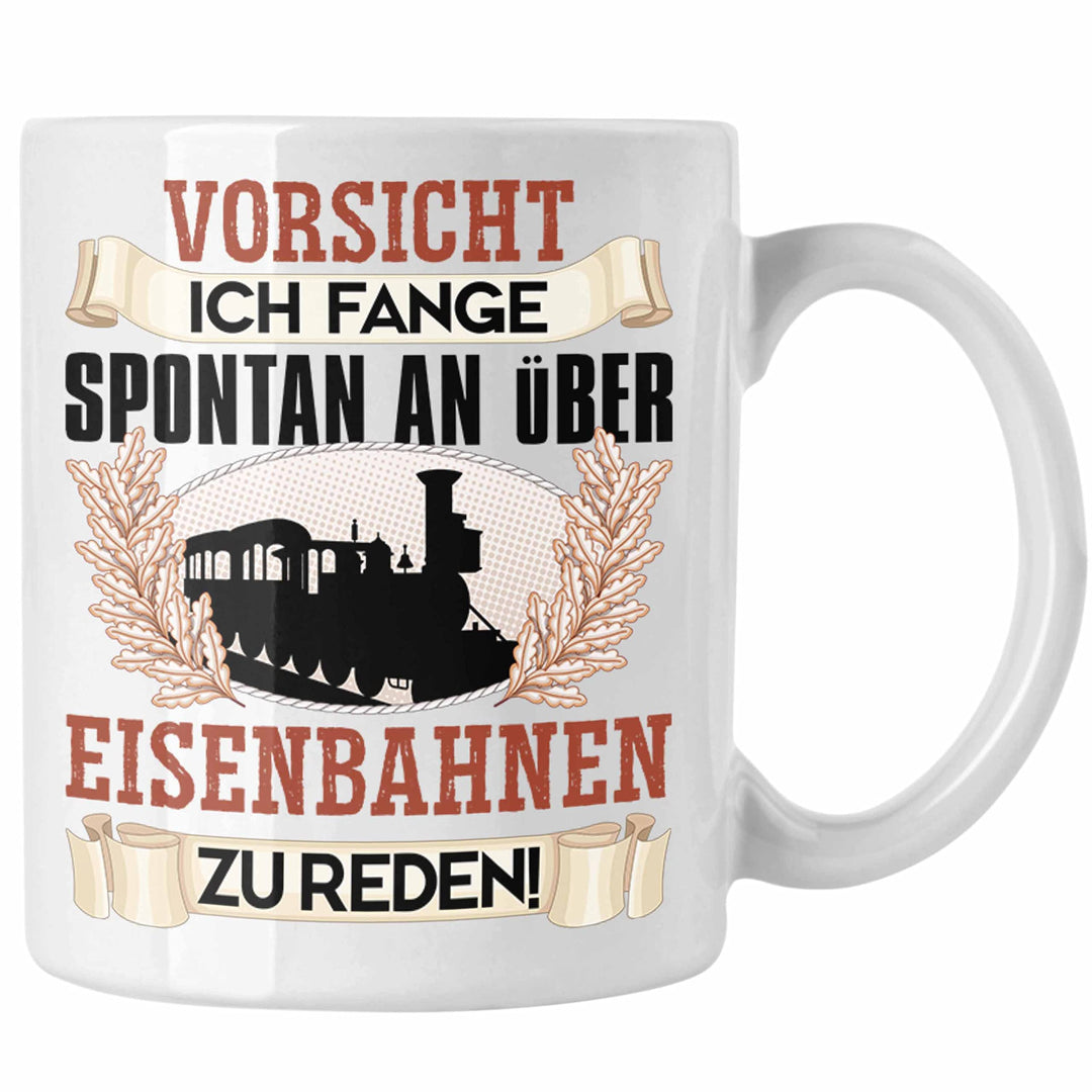 Trendation - Eisenbahner Tasse Geschenk für Modelleisenbahn-Fans Geschenkidee Ich Fange Spotan An Üb