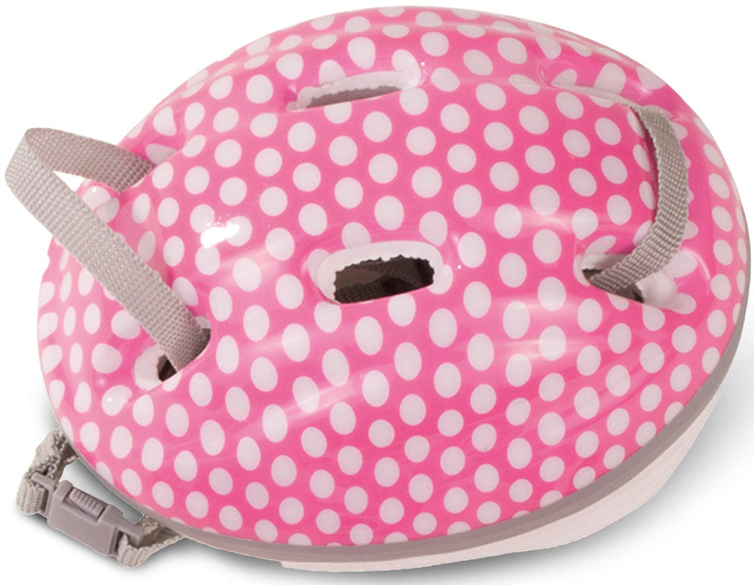 Götz 3402331 Fahrradhelm White Dots - Reithelm mit weissen Punkten für Puppen - passt für Stehpuppen