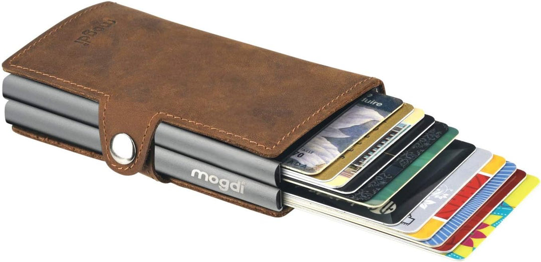 Premium Herren Portmonee RFID Schutz Kartenetui Business Geldbörse feinstes A++ Echtleder mogdi Nano