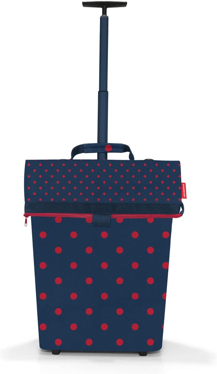 reisenthel Trolley M in Mixed Red Dots, Rahmen: Silber - Praktischer Shopping-Trolley mit viel Staur