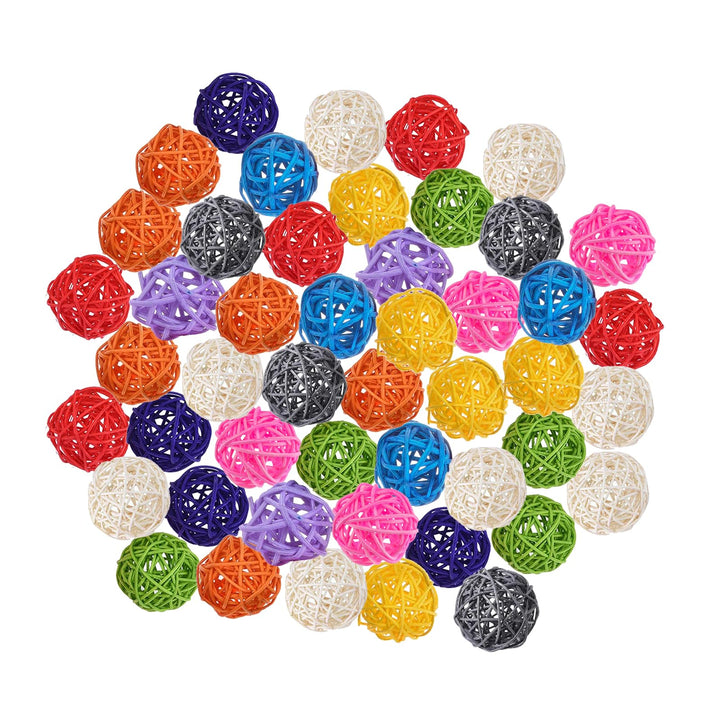 50 Stück Rattanbälle, 3cm Bunte Rattan Kugeln Haltbare Rattan-Kugeln Natürliches Material Sittich Ka