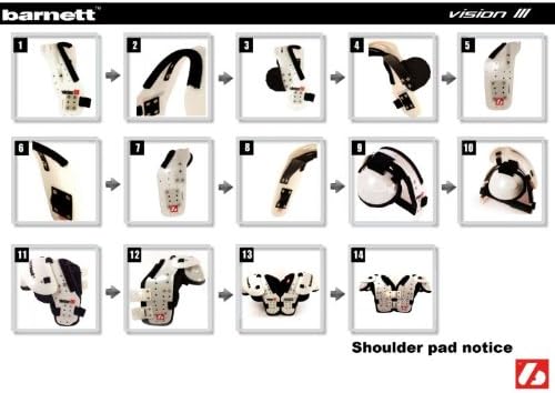 BARNETT Shoulderpad Vision III American Football Schulterschutz, sehr leicht, L