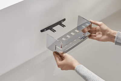 Emco SYSTEM2 Schwammkorb zum Anbohren, Korb separat abnehmbar, hochwertige Duschablage aus Metall, D