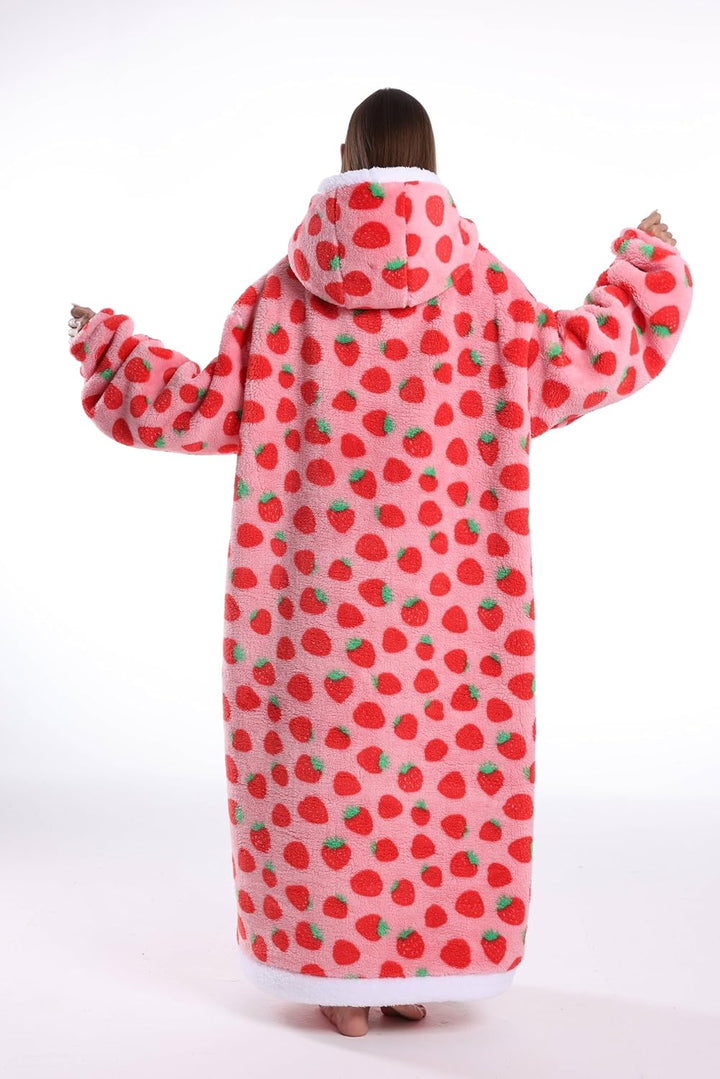 Lange Hoodie Decke mit Ärmeln für Damen & Erwachsene - Kuscheldecke mit Ärmeln - Weiche & Warme Deck