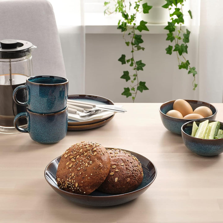 Ikea DISHWARE_PLATE, rund, tief, 21 cm, blau, nur Handwäsche, Schweden