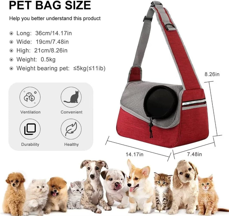 PETCUTE Hundetragetasche,Verstellbare Hundetasche Tragetuch mit Halsband Haken und Taschen,Atmungsak