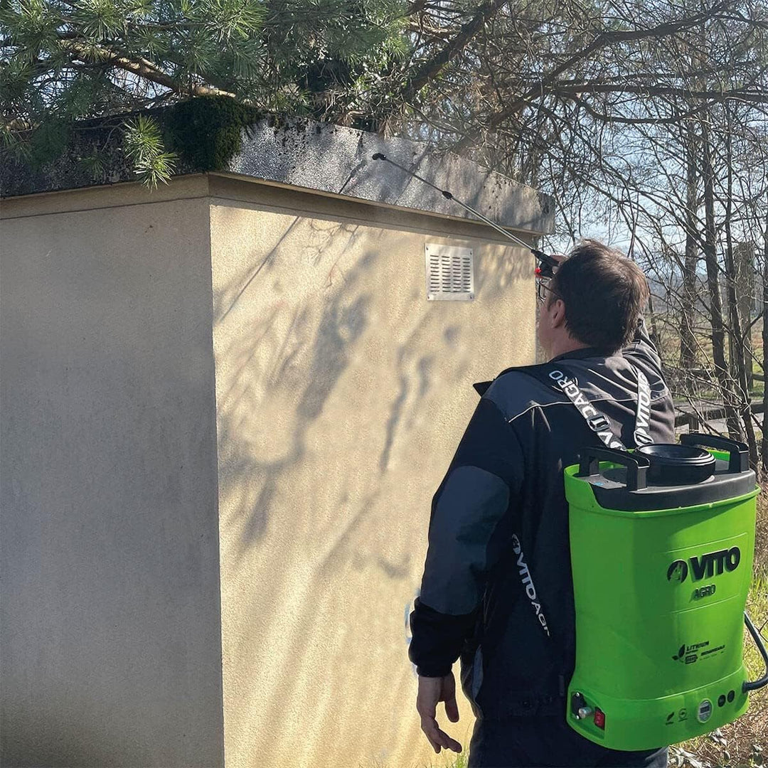 VITO Drucksprüher ausziehbare Sprühdüse, 1,47 bis 2,70 m, Teleskopstange, Messingkappen, kompatibel