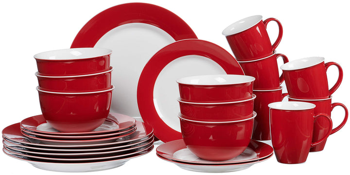 Ritzenhoff & Breker Kombiset Doppio, 24-teilig, Rot Rot Kombiset, Rot Kombiset