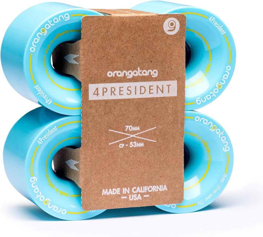 Orangatang 4 President 70mm Roues Longboard Blau, 77a w/o bearings, Blau, 77a w/o bearings