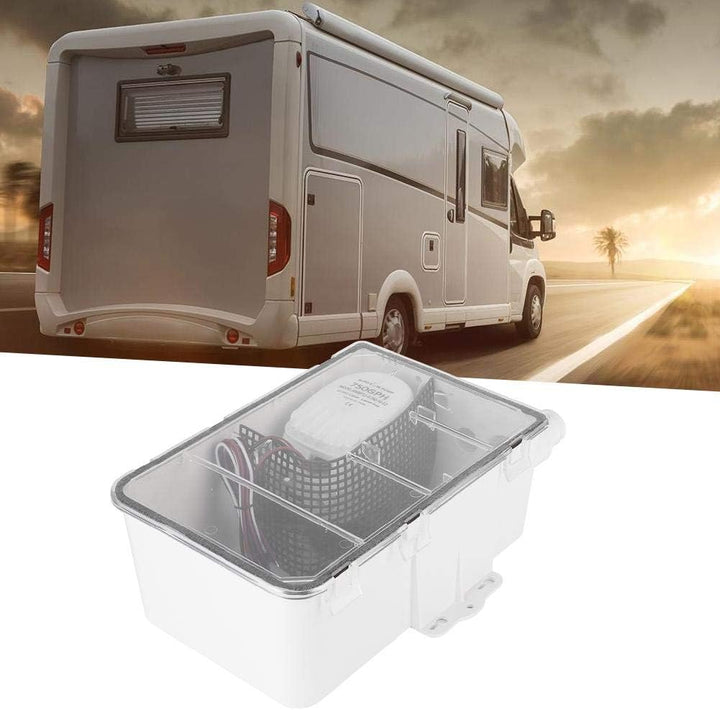 Duschsumpfpumpensystem Box Multi Inlet Qiilu DC 12V / 24V 750GPH Dusche Sumpfpumpe Automatischer Sch