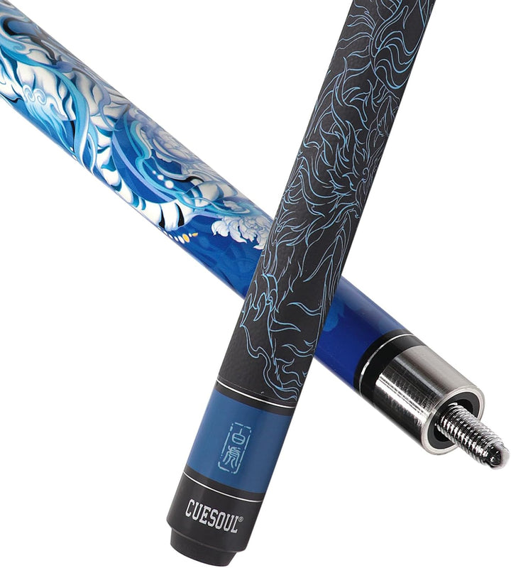 CUESOUL mythologische Symbole 58 Zoll 19oz Pool Cue Stick, 13mm TIPP baihu, baihu