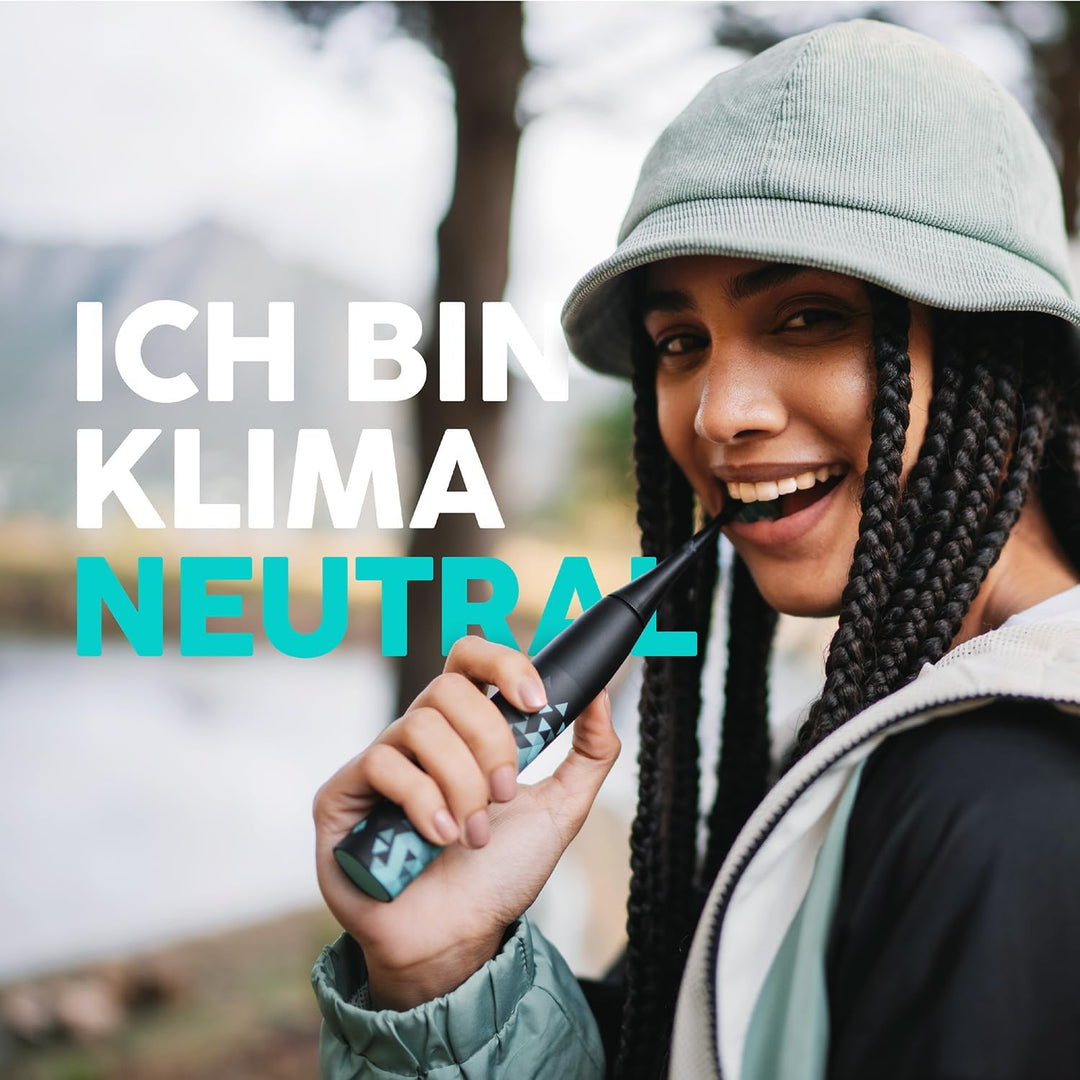 happybrush® Elektrische Schall-Zahnbürste Eco VIBE 3 im Doppelpack - Nachhaltige Zahnbürste mit 6 Wo