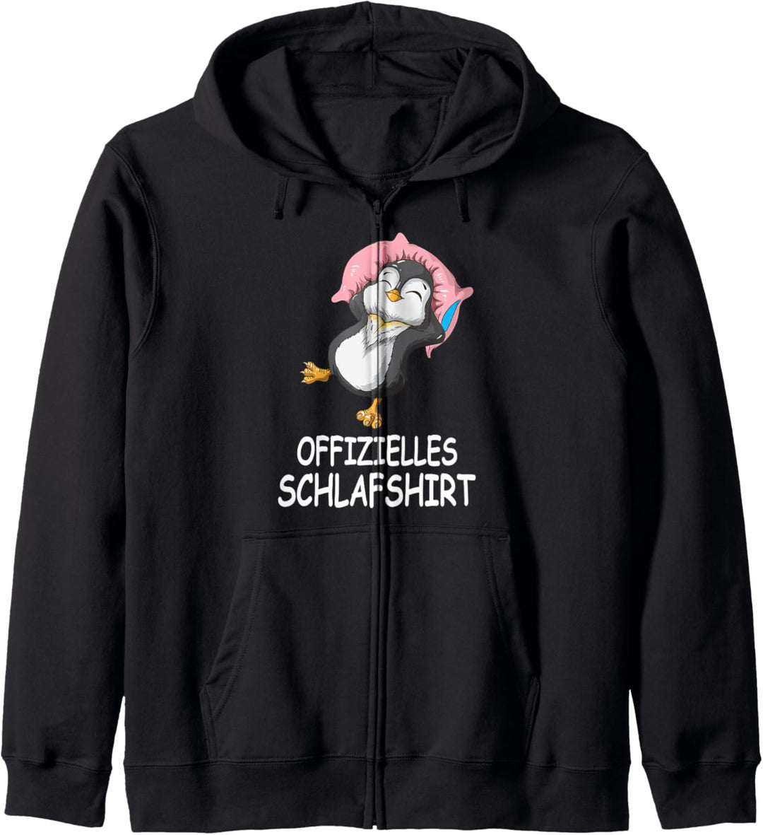 Pinguin offizielles Schlafshirt Spruch Schlafmütze Geschenk Kapuzenjacke