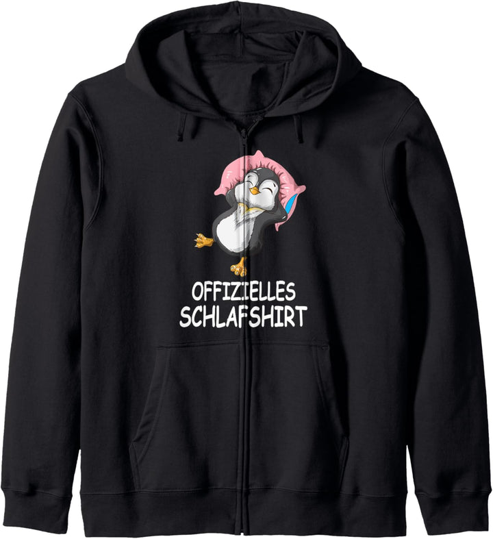 Pinguin offizielles Schlafshirt Spruch Schlafmütze Geschenk Kapuzenjacke