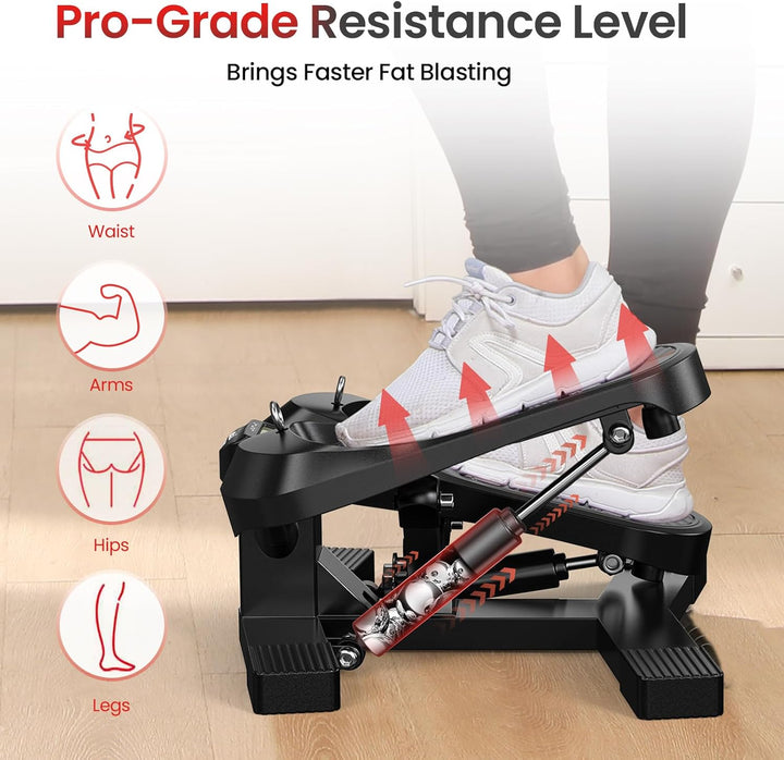FLYBIRD Treppenstepper für Übungen, Pro Twist Stepper Maschine mit Widerstandsband, 158,8 kg Gewicht