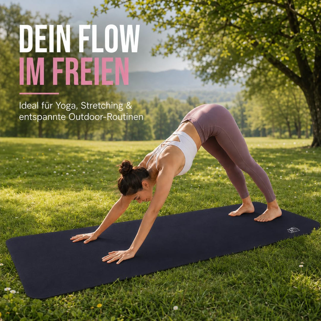 Fitnessmatte, Yogamatte aus umweltfreundlichem Naturkautschuk und rutschfest mit Design und Tragegur
