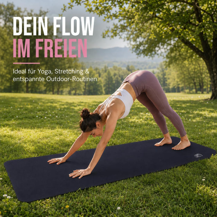 Fitnessmatte, Yogamatte aus umweltfreundlichem Naturkautschuk und rutschfest mit Design und Tragegur