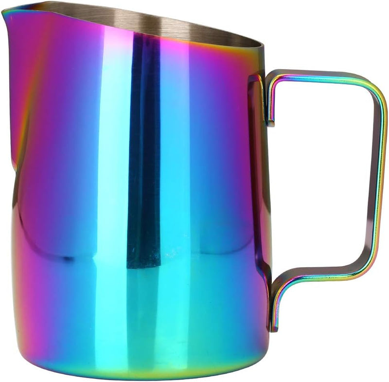 Dianoo Espresso-Milchaufschäumer, Milchkännchen, Edelstahl, für Kaffee-Latte-Kunst, 420 ml mehrfarbi