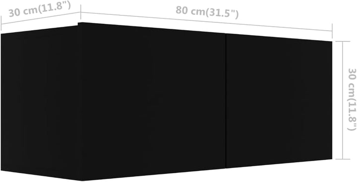 Festnight TV Wandboard Hängend Schwarz TV-Wandschrank Lowboard Hangend Hängeschränke Hänge TV Board