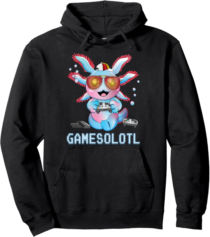 Axolotl Shirt Lustiges Gamer Jungen Gamesolotl Plüsch Haustier Kinder Pullover Hoodie