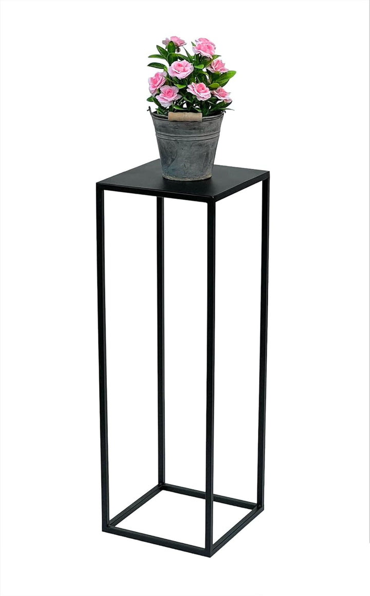 DanDiBo Blumenhocker Metall Schwarz Eckig 70 cm Blumenständer Beistelltisch 96350 Blumensäule Modern