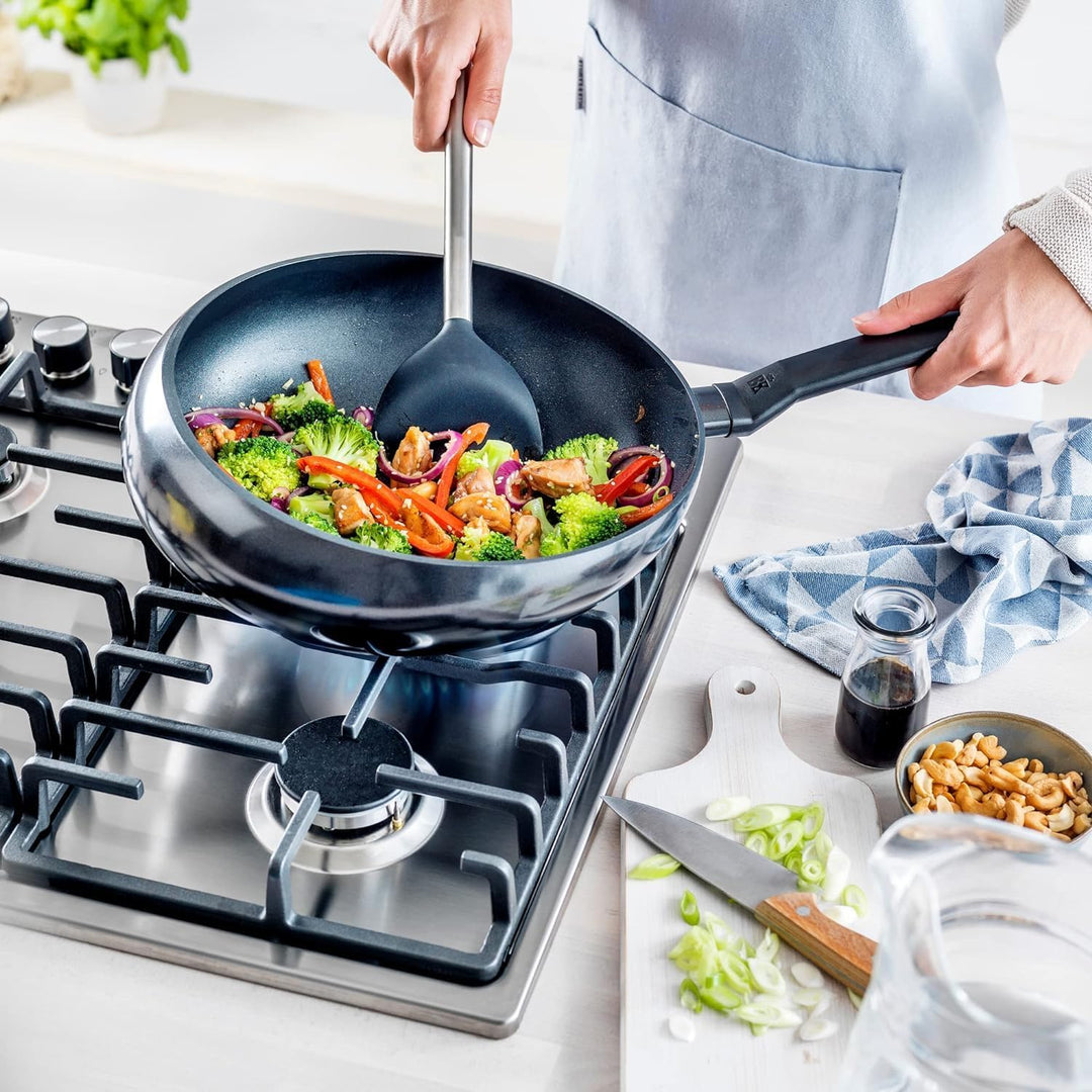 BK Wokarang Gesunder induktionsgeeigneter 30-cm-Keramik-Wok mit Edelstahlgriff, backofen- und grillf