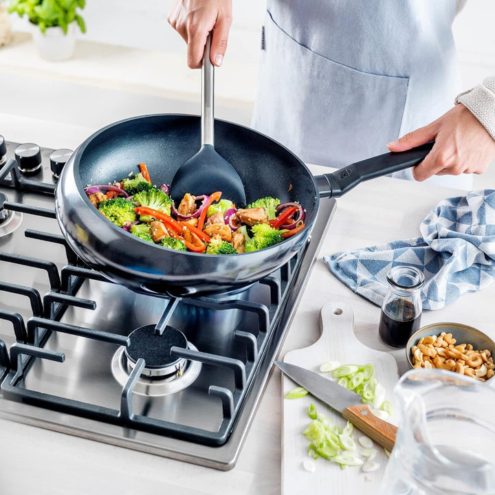 BK Wokarang Gesunder induktionsgeeigneter 30-cm-Keramik-Wok mit Edelstahlgriff, backofen- und grillf