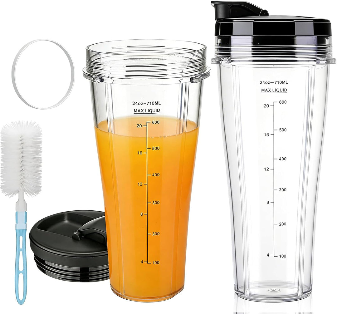 2 Stück Mixer Ersatzteile Für Ninja 24Oz, Mixer Becher Ersatzteile Für Ninja, Cup Becher Ersatzteile