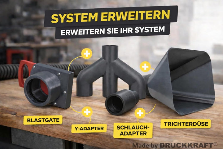GENERIC 110 mm Luft-Absperrschieber mit Muffe | Blastgate | PETG | Werkstattabsaugung | Absauganlage