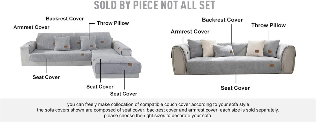 LINGKY Samt Sofabezug 1 2 3 4 Sitzer, L Form Sofaüberwurfe, Ecksofa Sofa überzug Pets Dog Couch über