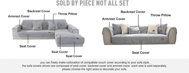 LINGKY Samt Sofabezug 1 2 3 4 Sitzer, L Form Sofaüberwurfe, Ecksofa Sofa überzug Pets Dog Couch über