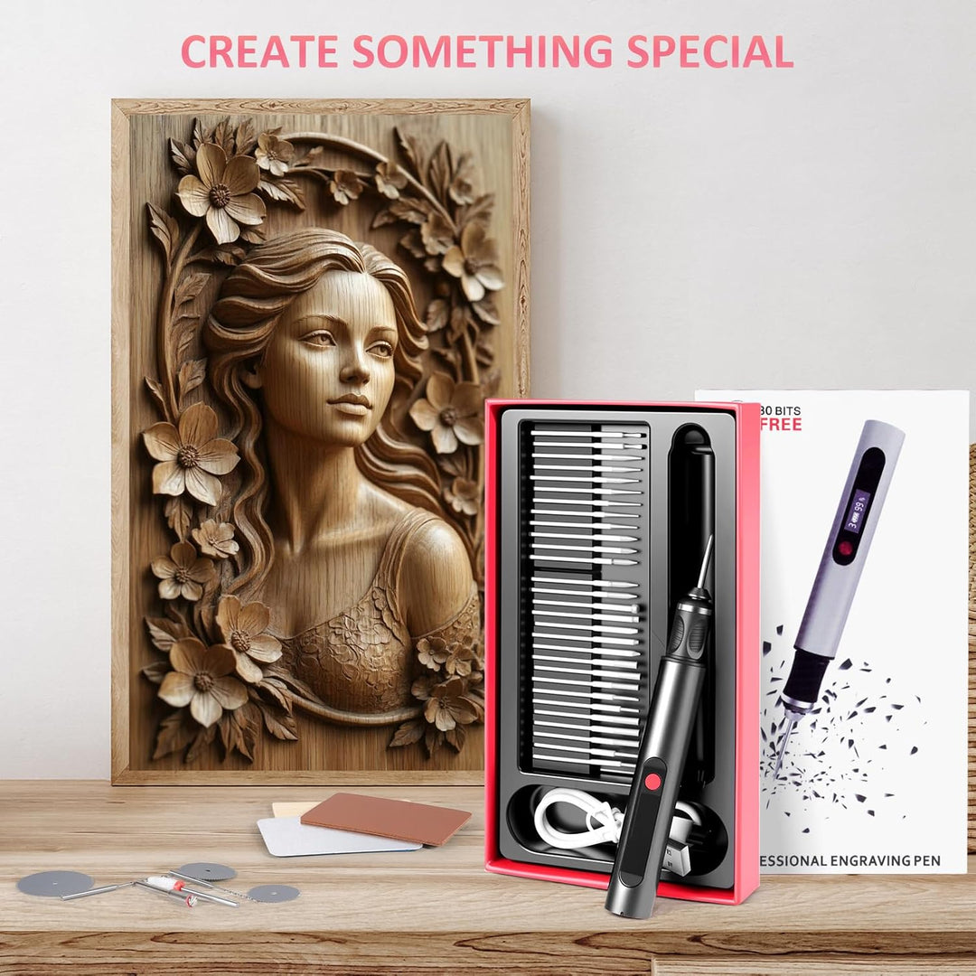 Customizer Gravierstift Set kabellos, wiederaufladbarer Customizer Engraving Pen mit 3 Geschwindigke