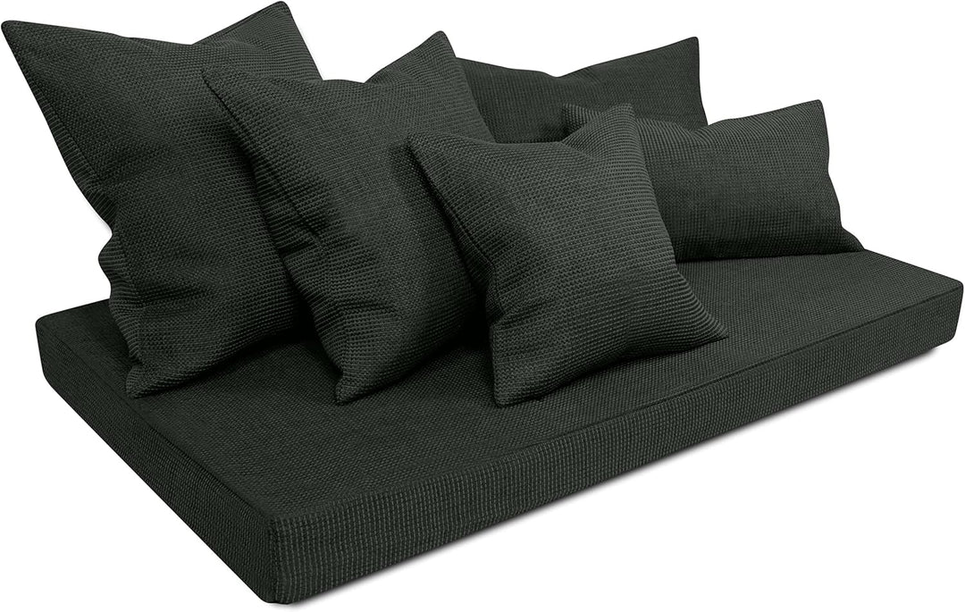 Kissenhülle mit Struktur-Muster - Polsteroptik 617.767, 1 Stück - Kissenhülle 60 x 60 cm, anthrazit