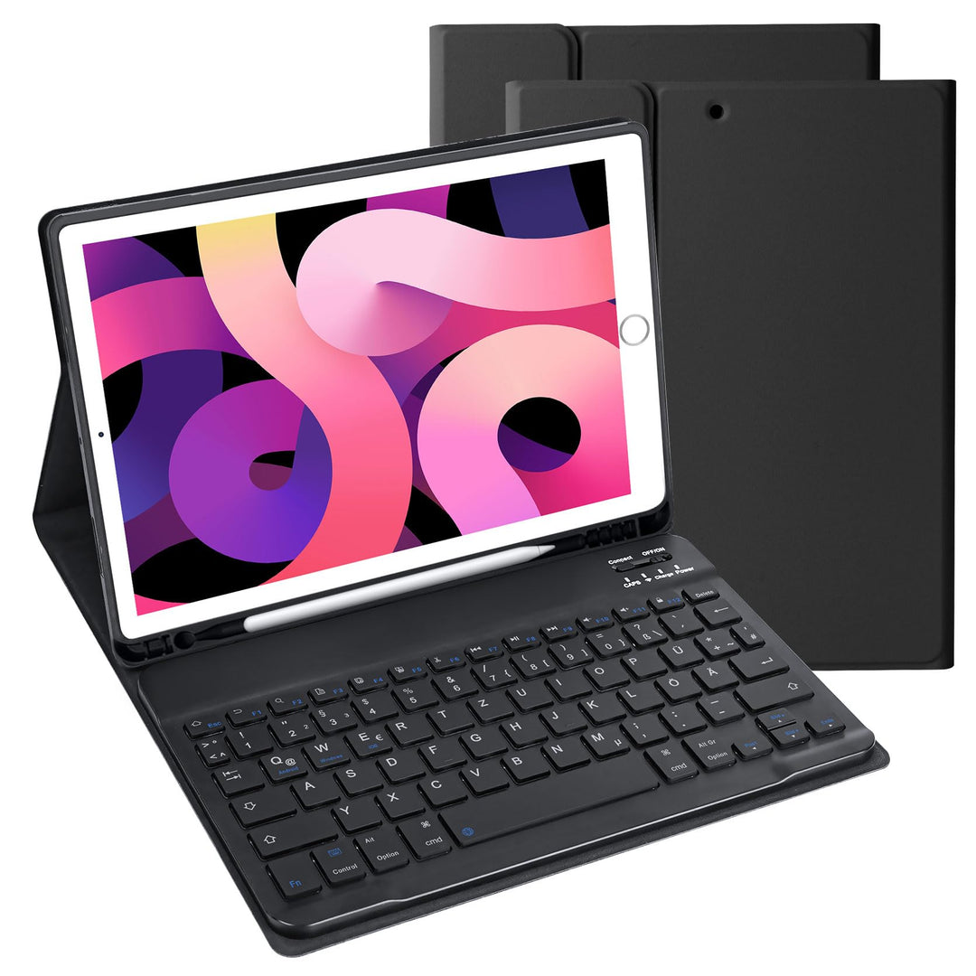 LAMA Bluetooth Tastatur Hülle für 10.2" iPad 2020 (8th Gen)/iPad 2019 (7th Gen), 10.5" iPad Air 2019