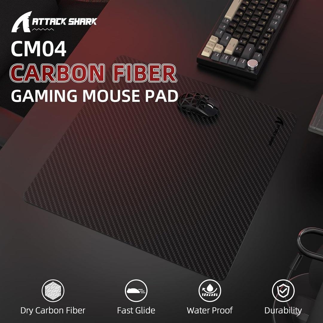 MAGIC-REFINER x Attack Shark CM04 Gaming-Mauspad aus Kohlefaser für Geschwindigkeit und Kontrolle, E