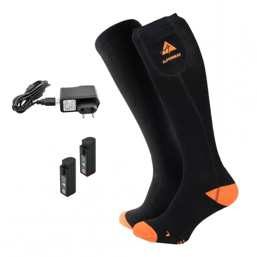 ALPENHEAT Fire Beheizte Socken 39-41 Schwarz/Orange, 39-41 Schwarz/Orange