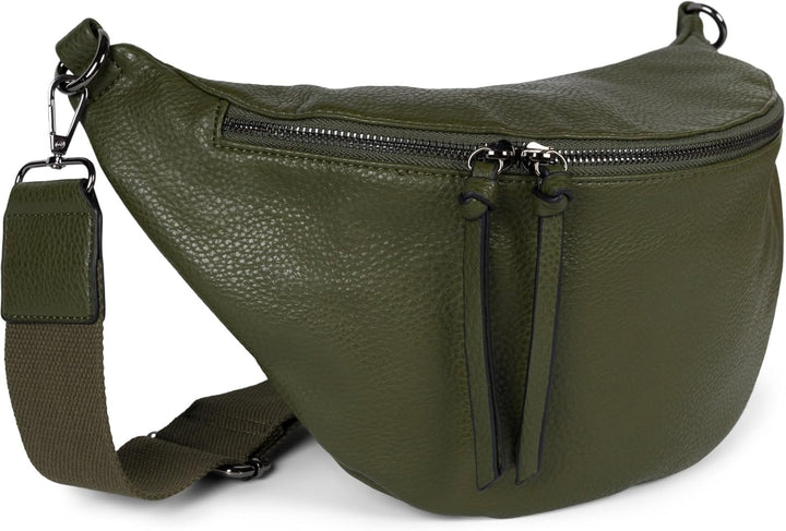 styleBREAKER Damen Halbmond Crossbody Schultertasche, abnehmbarer verstellbarer Schultergurt, Einfar