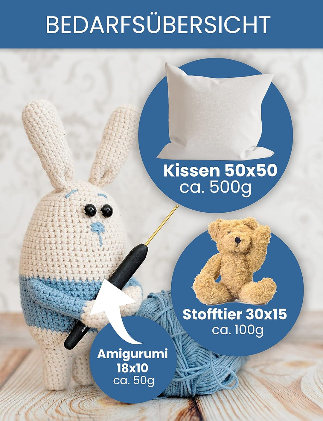Primaflor - Ideen in Textil 4 kg Füllmaterial Polyesterfasergemisch Watte Kissenfüllung Bastelwatte,