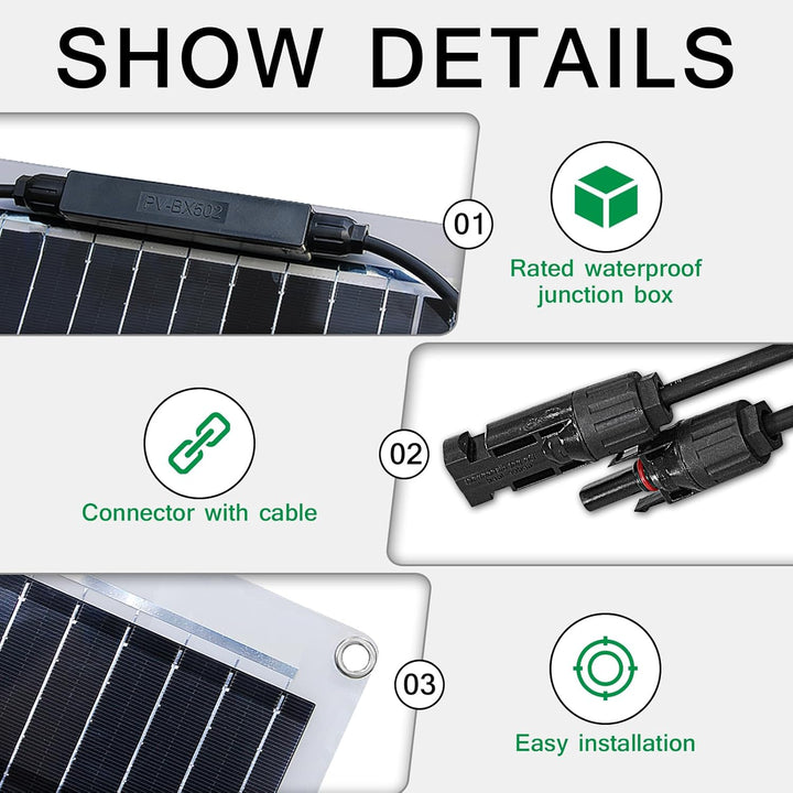 Solarpanel 600W Flexible Solarmodul 6 stücke 100W 12V Monokristallin Photovoltaik Solarzelle Outdoor