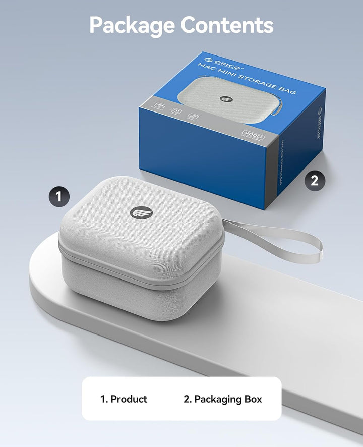 ORICO Aufbewahrungstasche für Mac mini M4 - Stossfeste, antistatische Hartschale aus 900D wasserabwe