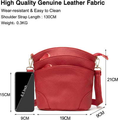 FANDARE Damen Handy Umhängetasche Crossbody Tasche Handtaschen Leder Schultertasche Frauen Handytasc