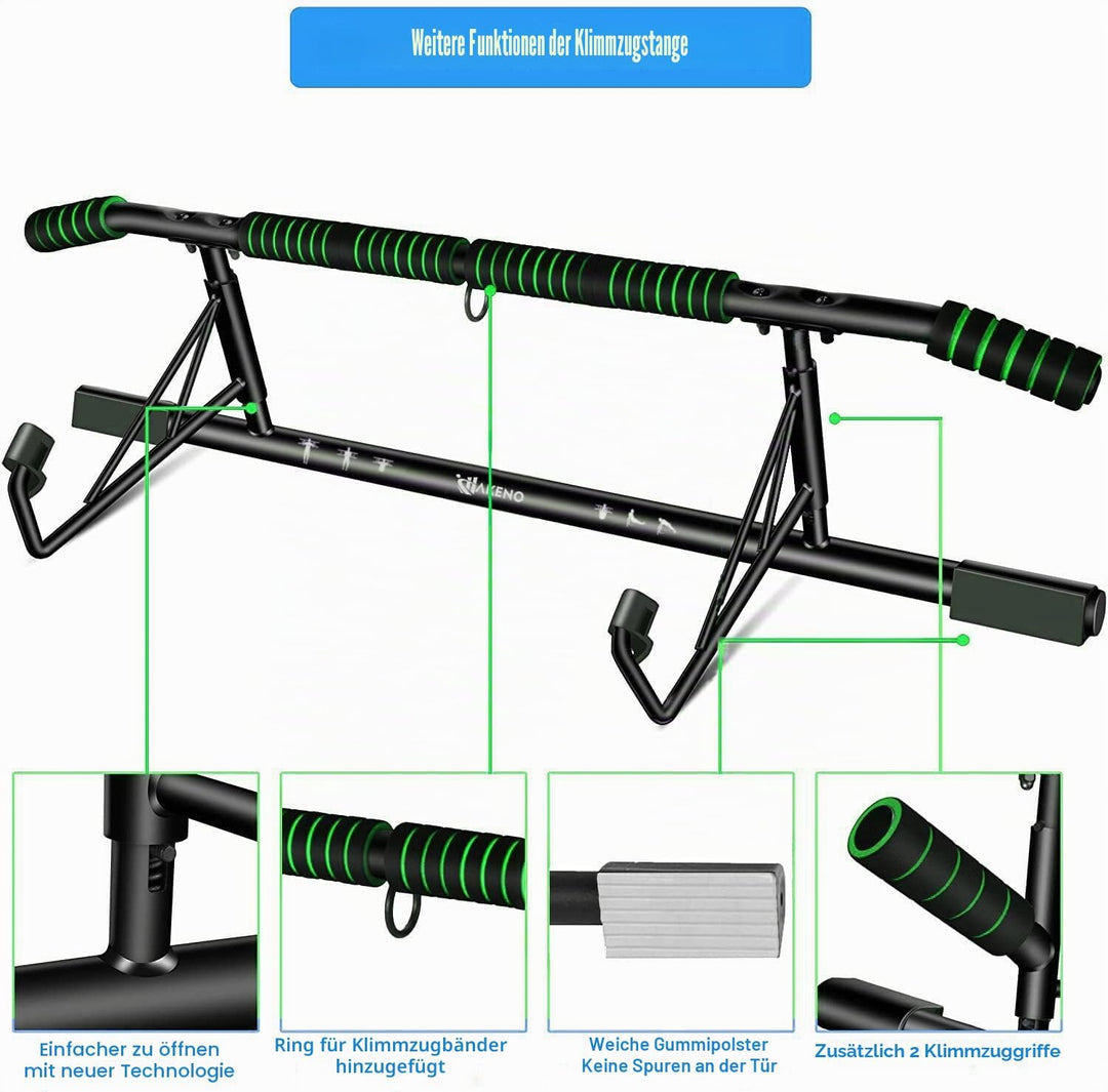 Klimmzugstange Türrahmen - Stark belastbare Pull up bar [bis 200 KG]- Inklusive Schlingentrainer Pro