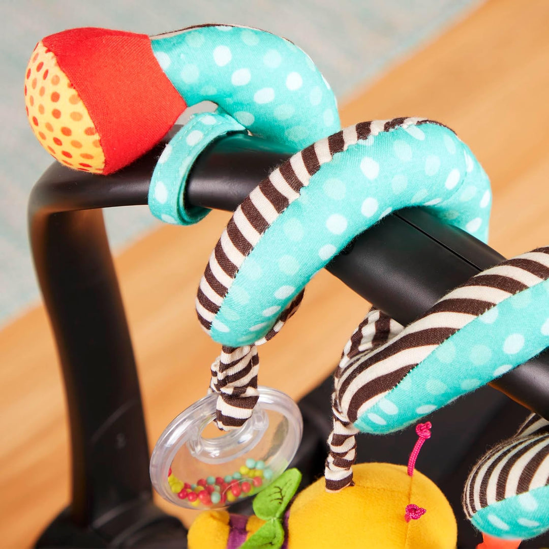 B. toys Baby Spielzeug Kinderwagenkette mit Beissring, Kuscheltier Biene und Rassel – Kinderwagen Zu