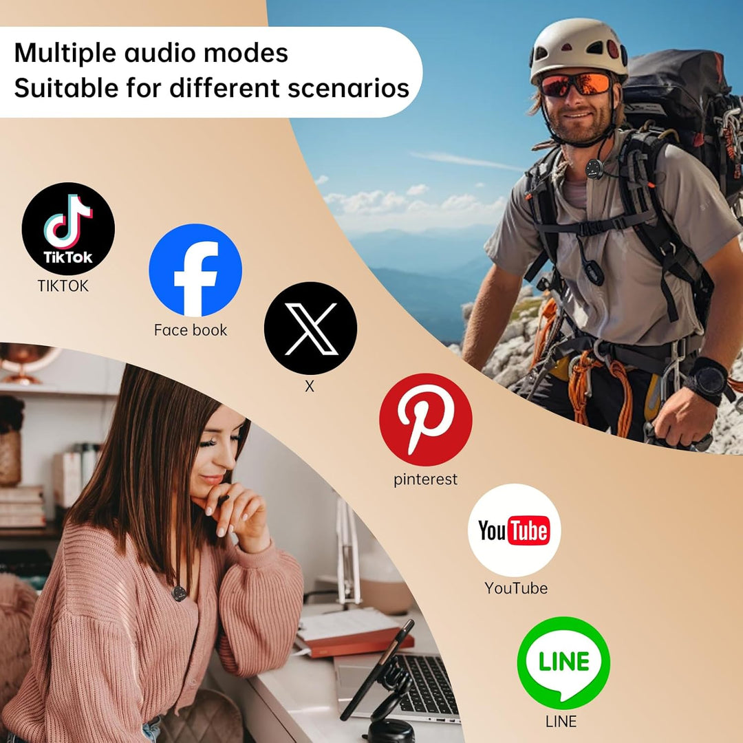 Drahtloses Lavalier Mikrofon für iPhone ipad & Android, USB C Mini Ansteckmikrofon drahtlos, Hi-Fi A
