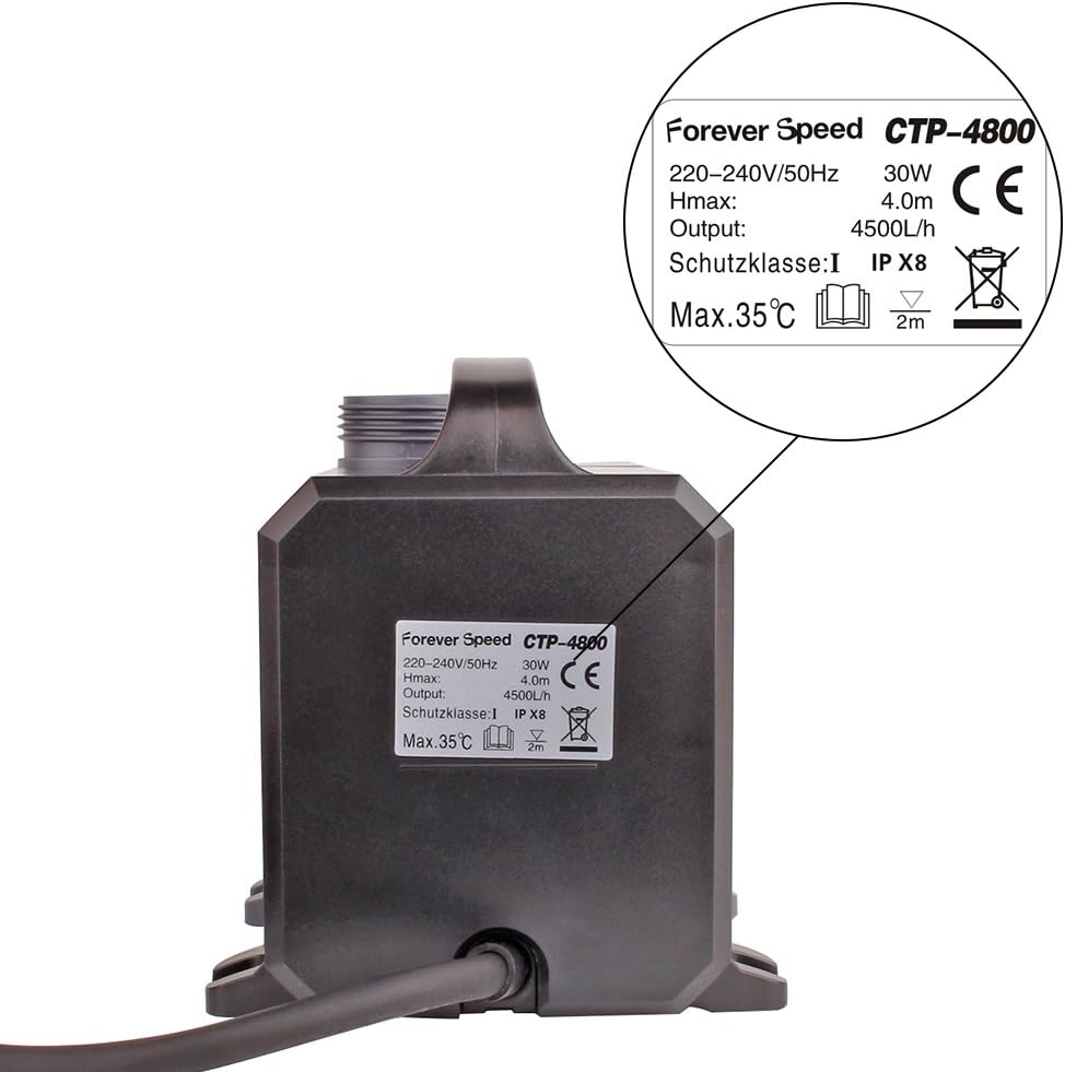 Forever Speed Super ECO Teichpumpe Filterpumpe Energiespar Wasserpumpe Koiteich Bachlaufpumpe (3000-