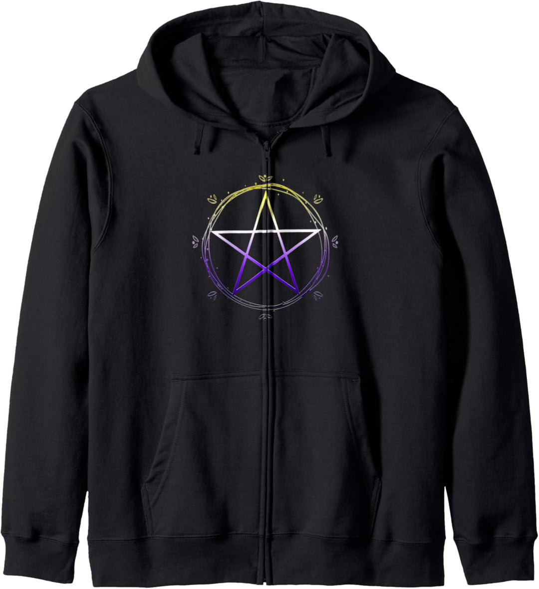 Nonbinary Pentagramm Wiccan Pagan NB Enby Pride Flagge Kapuzenjacke