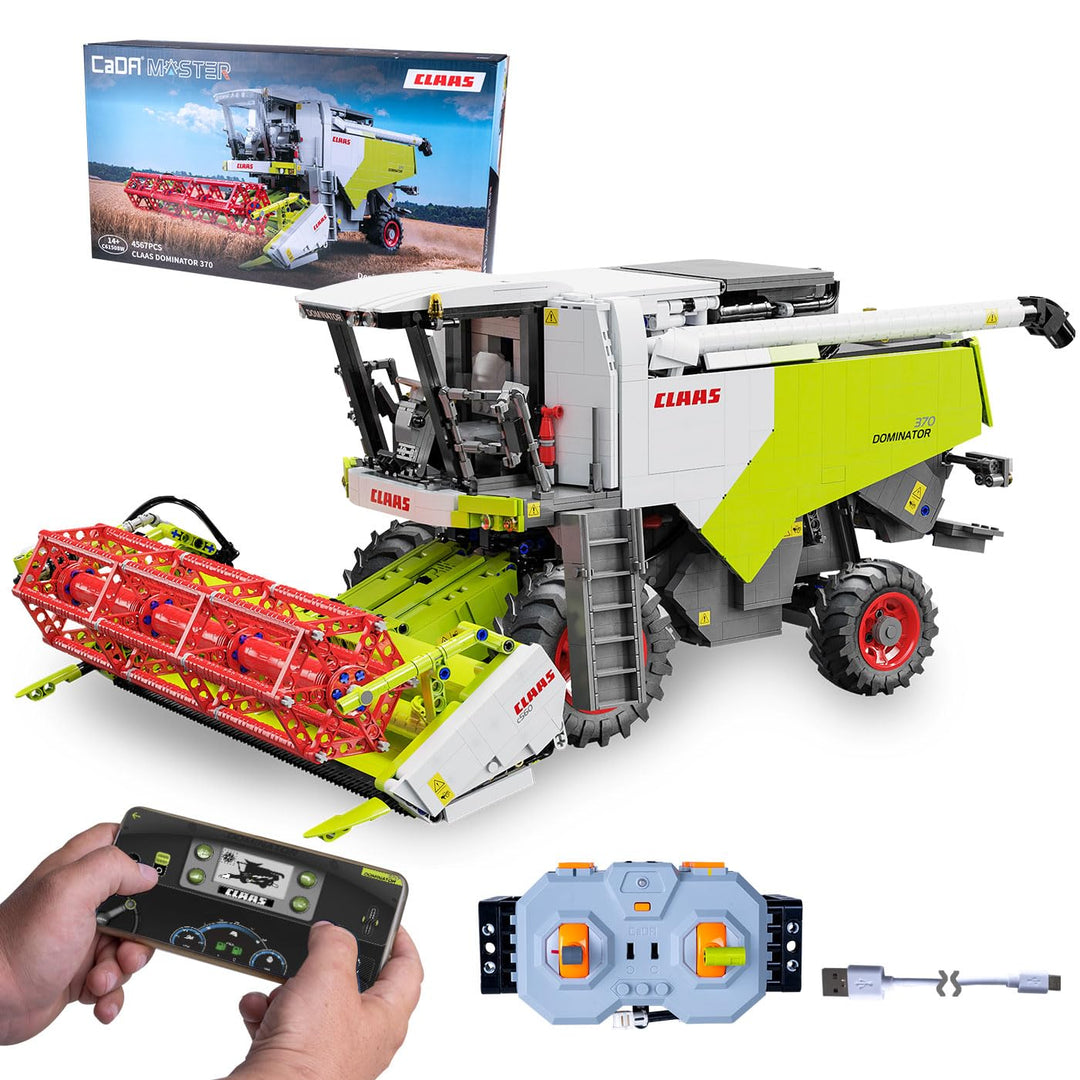JAMARA 402873 CADA Claas Dominator 370 1:18 2,4GHz Bricks, Kinder Landwirtschaft ab 14 Jahre, RC Tec