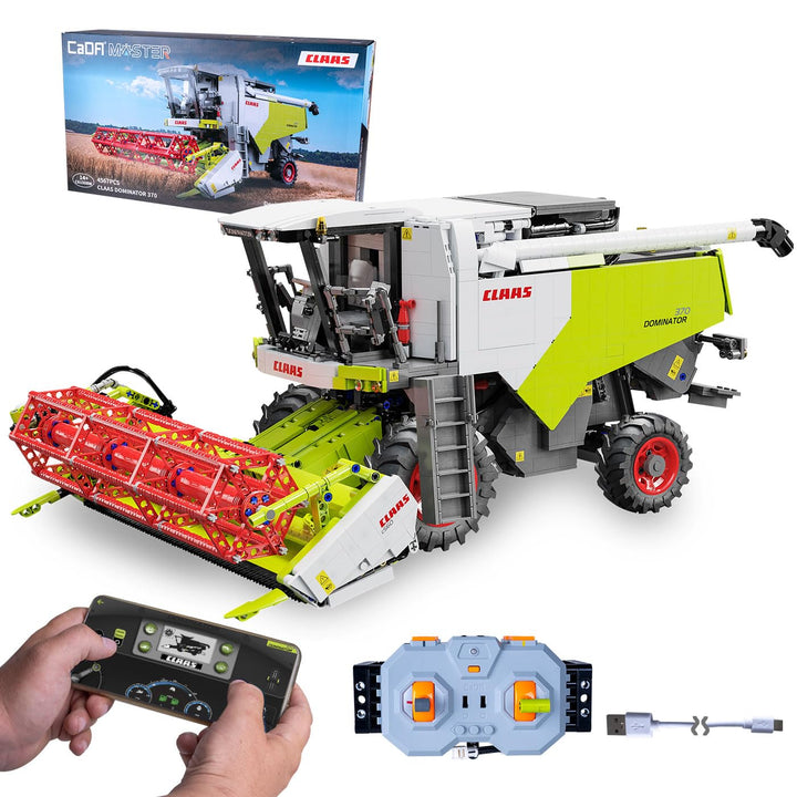 JAMARA 402873 CADA Claas Dominator 370 1:18 2,4GHz Bricks, Kinder Landwirtschaft ab 14 Jahre, RC Tec